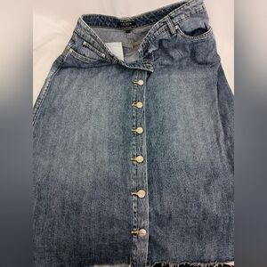 LAUREN RALPH LAUREN Blue Denim Button-Front Summer Skirt (#1,347)